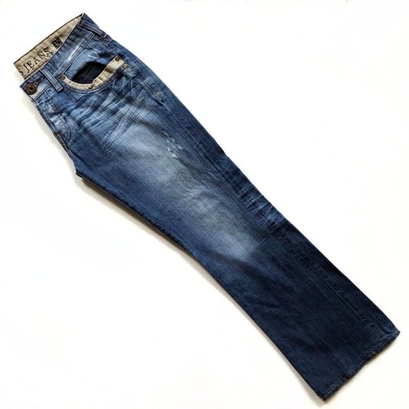 Guess Jeans Guess Jeans Falcon Slim Boot Men Blue Denim Faded